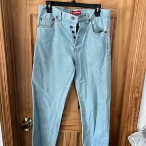 Supreme Sky Blue Men's Straight Jeans